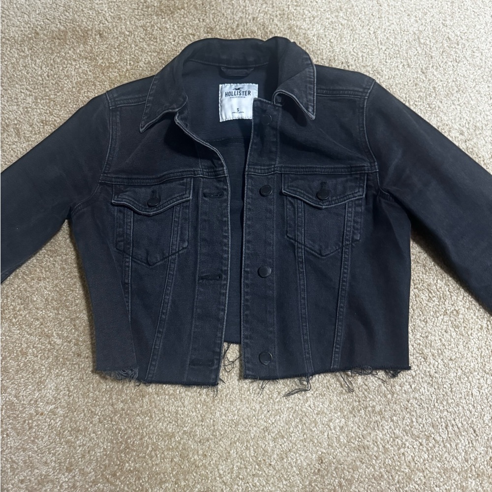 Hollister Black Denim Cropped Jacket